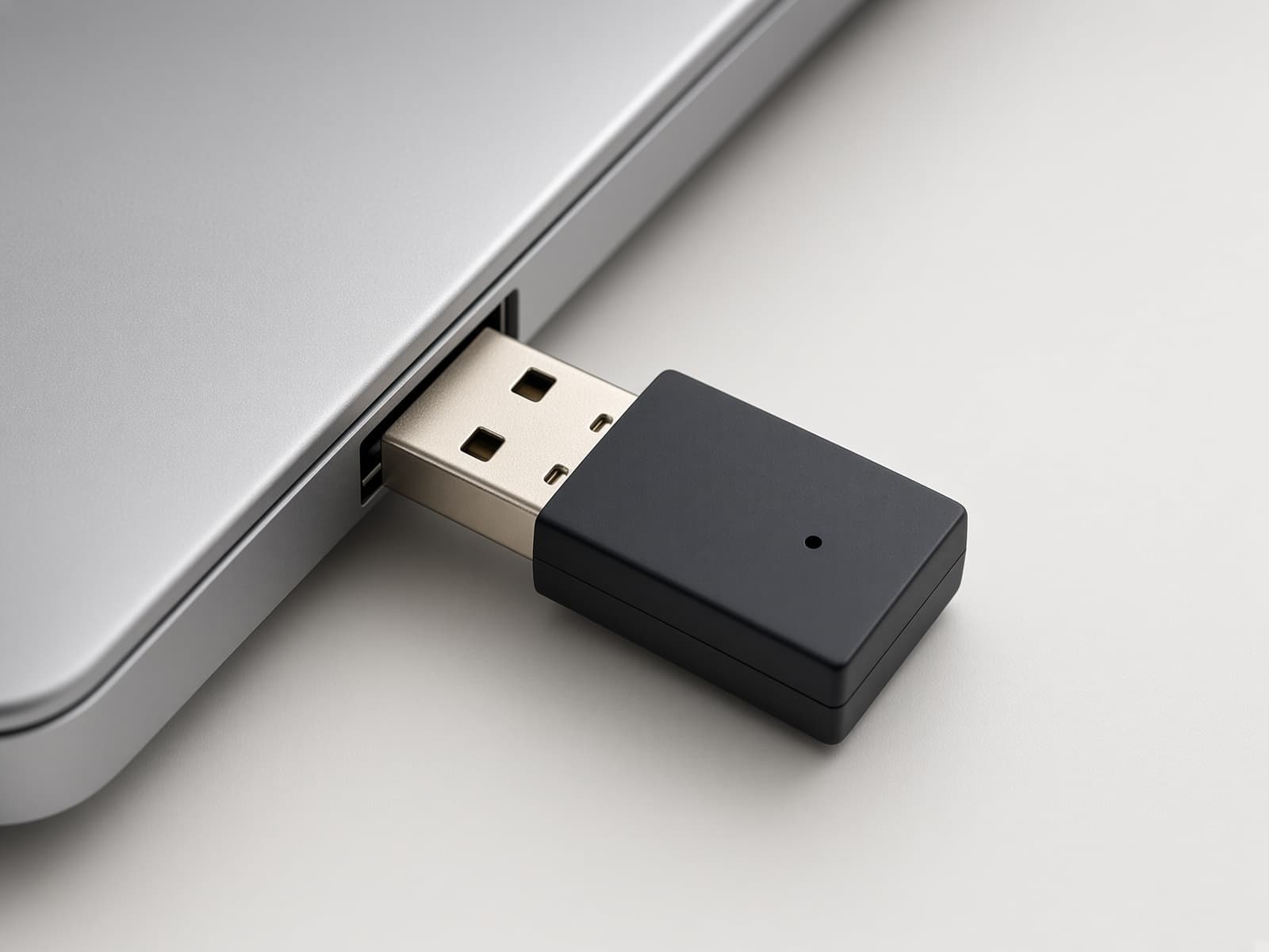 Dongl N-Series USB-A dongle plugged into a laptop