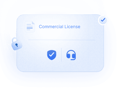 Commercial license illustration showing license card