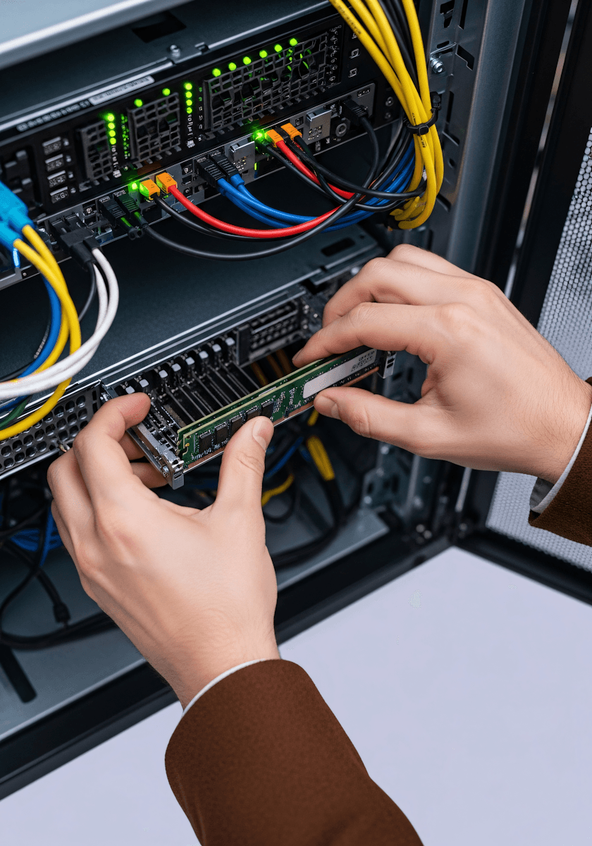 Dedicated hardware background showing electronics