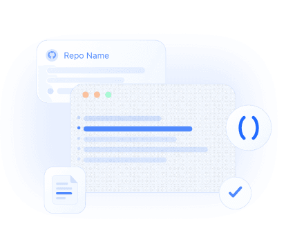Try and learn illustration showing GitHub repository interface
