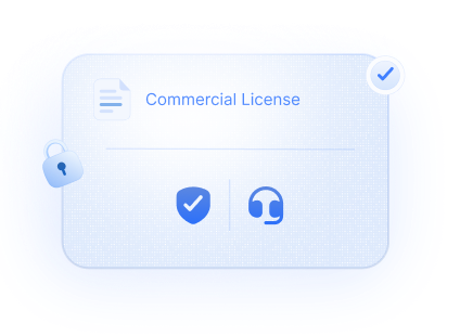 Commercial license illustration showing license card