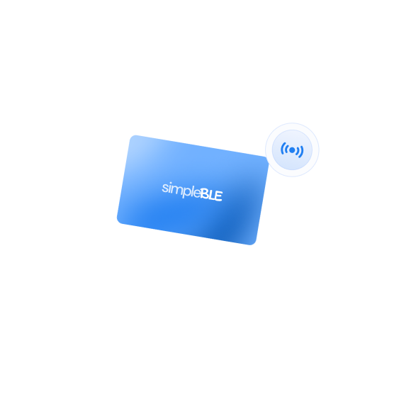 SimpleBLE Peripheral Mode illustration showing a laptop computer