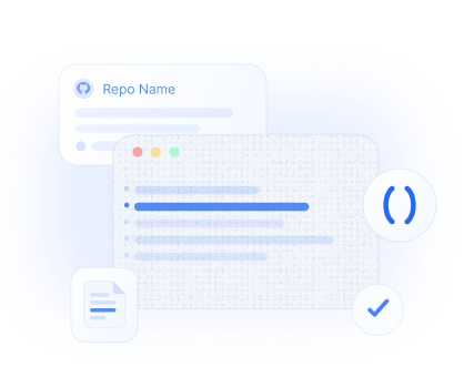 Try and learn illustration showing GitHub repository interface